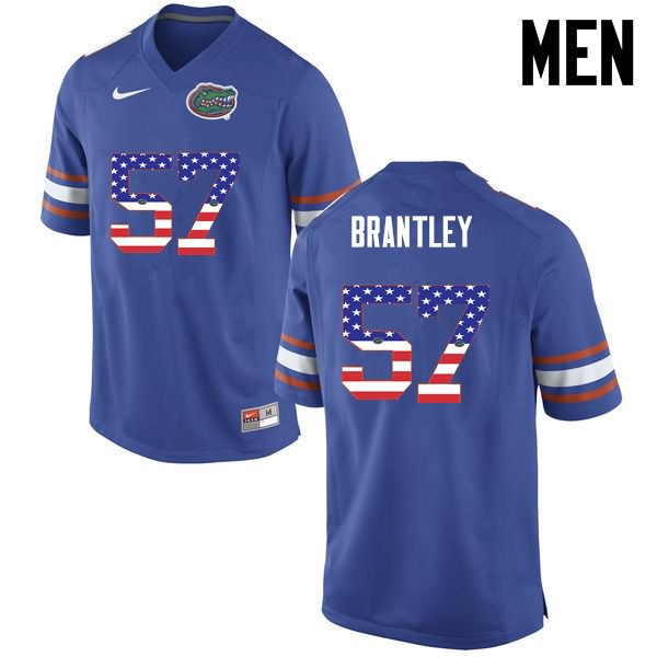 NCAA Florida Gators Caleb Brantley Men's #57 USA Flag Fashion Nike Blue Stitched Authentic College Football Jersey OMJ1264DQ